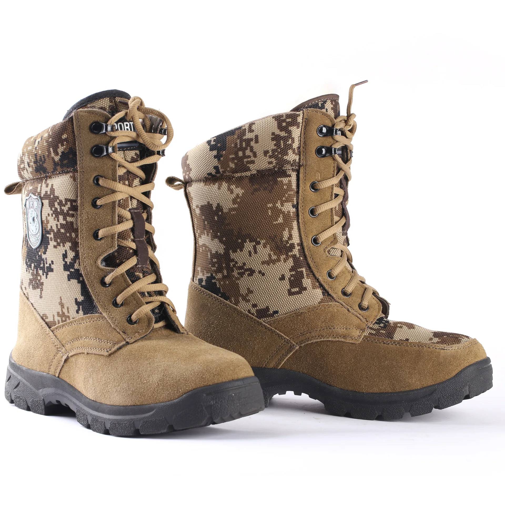 Botas térmicas impermeables de algodón para deportes al aire libre, bota de camuflaje de tubo alto, zapatos de invierno, equitación, caza, escalada, pesca - imagen 4