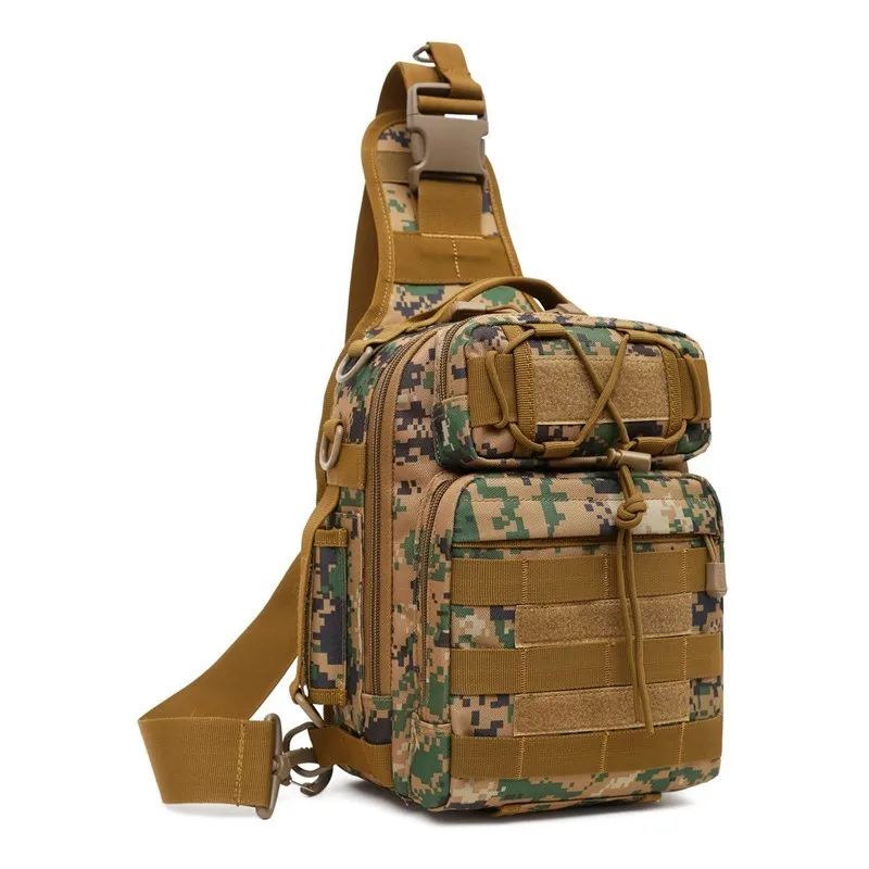 Bolsa de camuflaje para pesca, bolsa de un solo hombro para ciclismo al aire libre, senderismo, Camping, nailon, resistente al desgaste, entrenamiento táctico, bolsa de mensajero del ejército - imagen 3