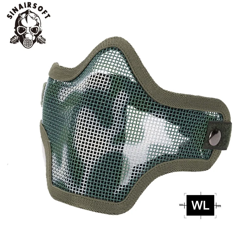 Máscara protectora táctica de media cara para Paintball, máscara Multicolor de malla de acero y Metal, compatible con jefe Tribal, Airsoft, caza, tiro, entrenamiento - imagen 5