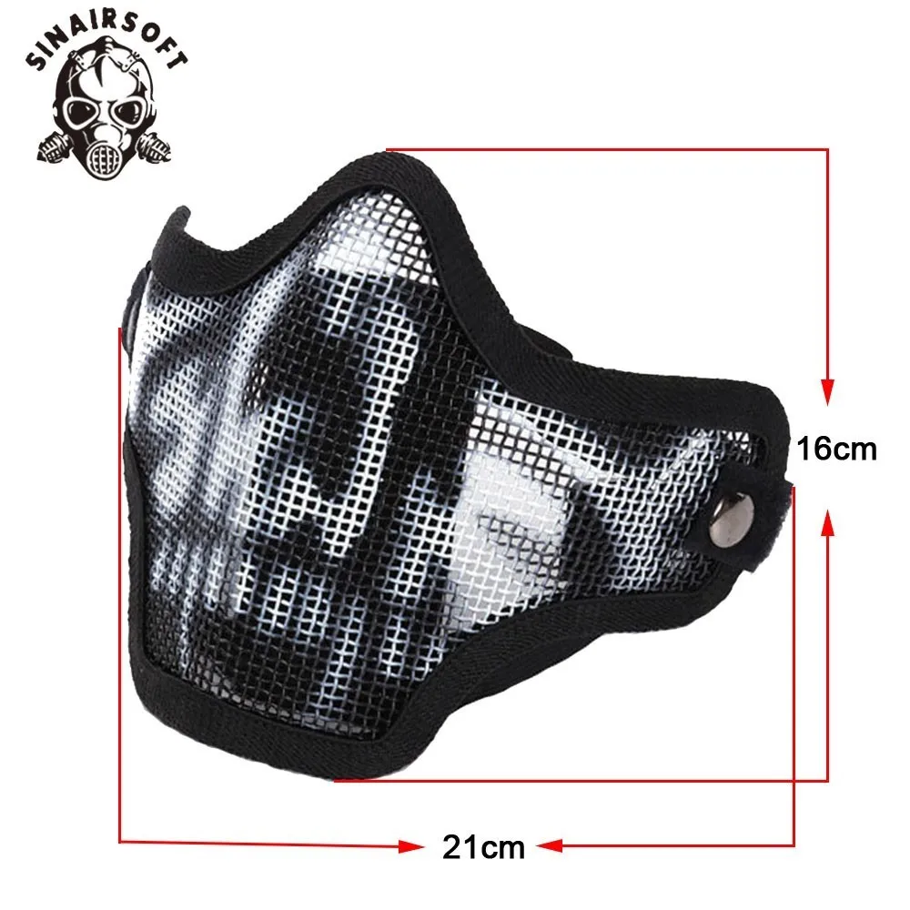 Máscara protectora táctica de media cara para Paintball, máscara Multicolor de malla de acero y Metal, compatible con jefe Tribal, Airsoft, caza, tiro, entrenamiento - imagen 4