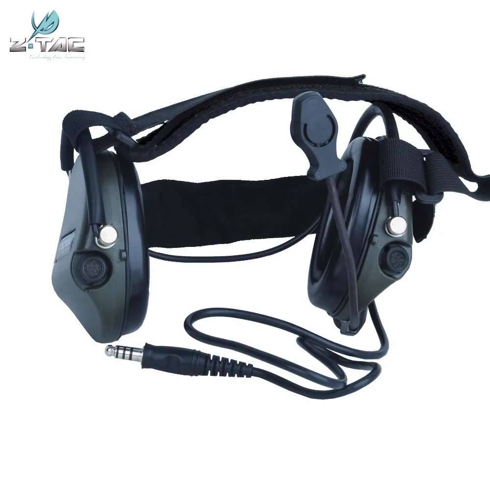 Accesorios para auriculares tácticos Z-TAC Airsoft, TCI LIBERATOR II, banda para el cuello con auriculares de caza, Softair U94Midland PTT, Protector para los oídos - imagen 4