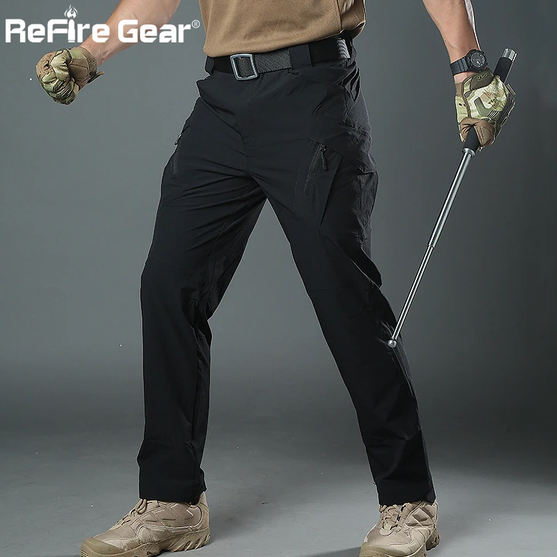ReFire Gear-pantalones Cargo tácticos urbanos ligeros para hombre, pantalones militares del Ejército SWAT, elásticos, transpirables, de secado rápido, informales, de verano - imagen 4