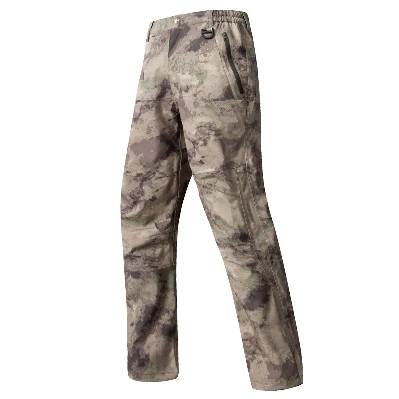 Pantalones tácticos de camuflaje para hombre, pantalones impermeables con pegamento de presión Total, carcasa dura, transpirable, al aire libre para escalada, caza - imagen 2