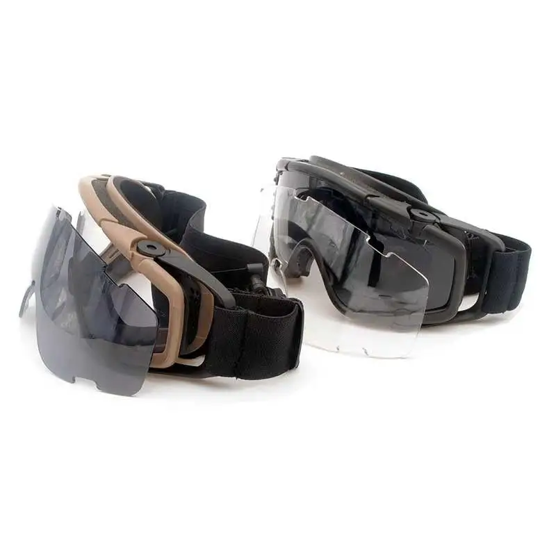 Versión del ventilador del refrigerador Gafas de protección tácticas FMA al aire libre negras Gafas balísticas SI - imagen 2
