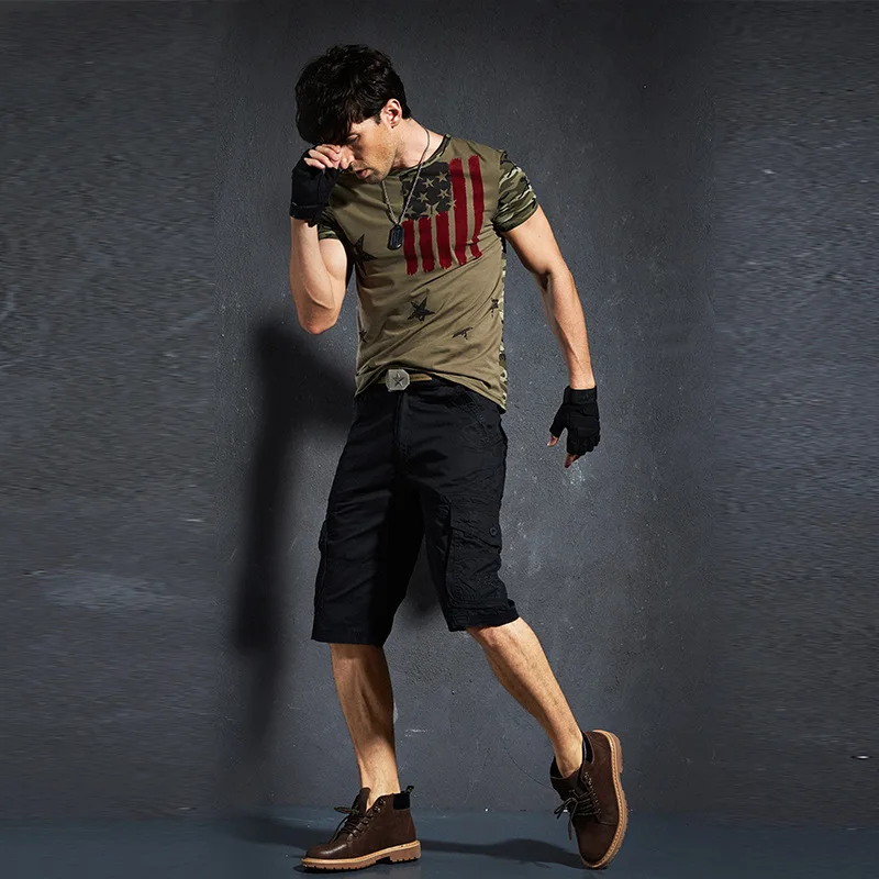 Pantalones cortos de algodón para hombre, Shorts rectos y finos con múltiples bolsillos, transpirables, tácticos, para verano, para montar, acampar y escalar - imagen 3