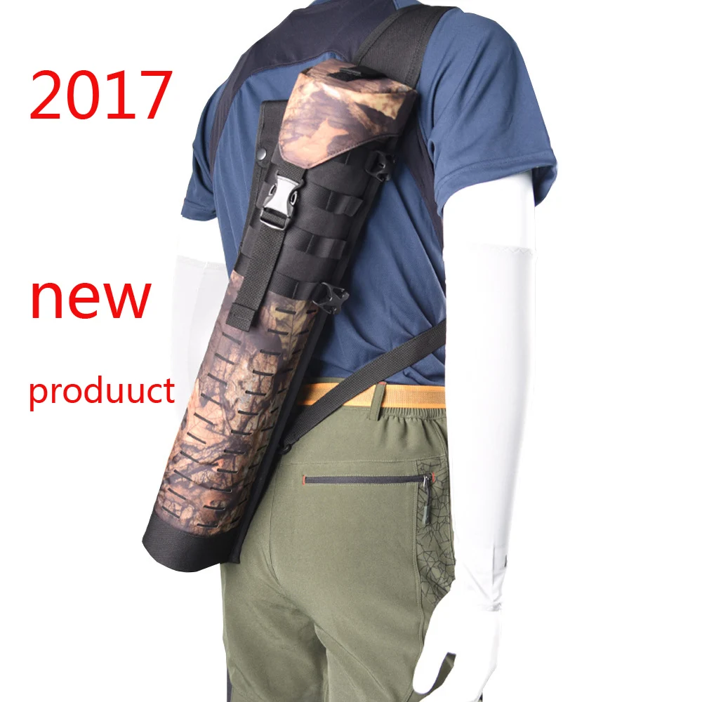 Carcaj de tiro con arco de tela Oxford para caza al aire libre, bolsas de flecha lateral, Arco E Flecha, tiro de camuflaje, carcaj trasero negro - imagen 2