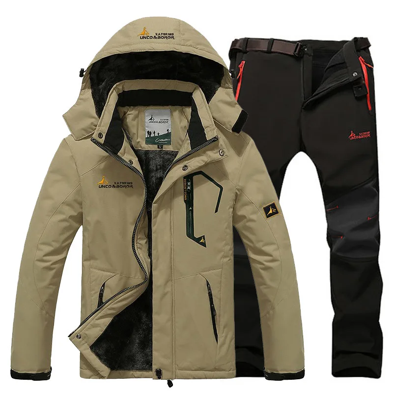 Conjuntos térmicos de invierno para hombre, chaqueta impermeable de lana para nieve, caza, escalada, abrigo deportivo - imagen 4