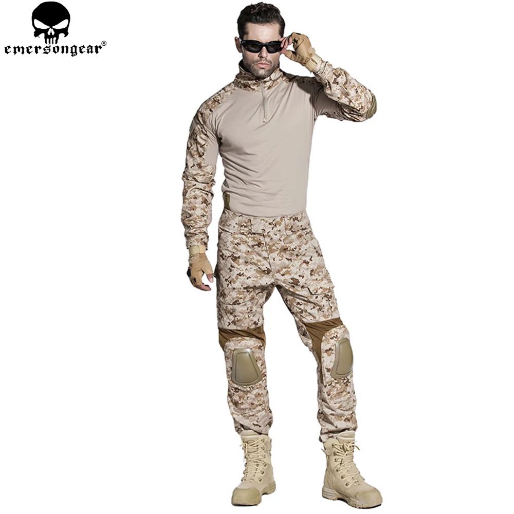EMERSONGEAR-traje de combate Gen2 BDU Airsoft, camisa táctica, pantalones con coderas, rodilleras, ropa de caza civil, AOR1, EM6914 - imagen 2