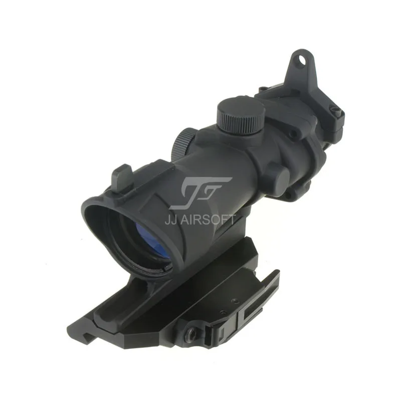 JJ Airsoft ACOG Style 4x32 Scope , AC12033 Bobro Style de liberación rápida/montaje QD (negro/tostado)