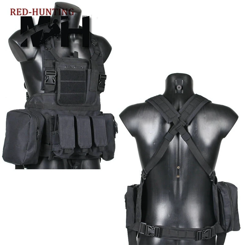 Chaleco táctico de combate USMC Molle RRV, aparejo de pecho, arnés de Paintball, Airsoft, Rifle de hidratación, bolsa Mag Multicam - imagen 5