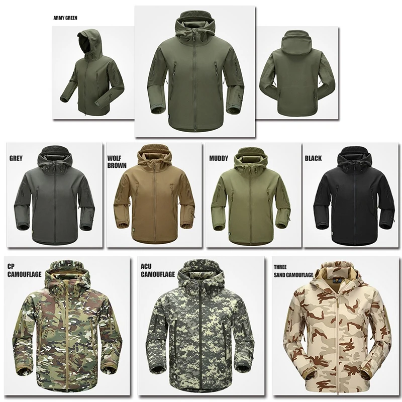FREE SOLDIER-ropa de deporte al aire libre para hombre, chaquetas de acampada, escalada, senderismo, tejido polar Softshell, impermeable al instante - imagen 2
