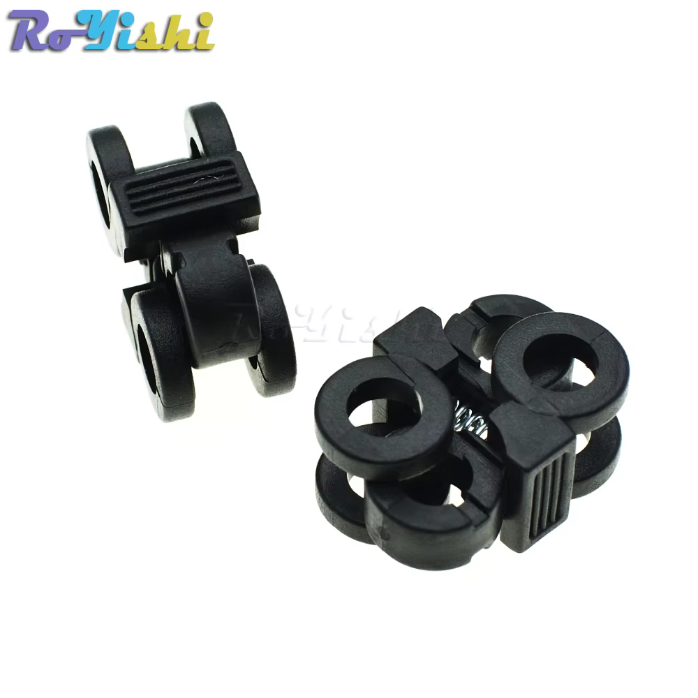 Hebillas de plástico para cordones, 2 agujeros, 5,7mm, color negro, 20 unids/paquete - imagen 3