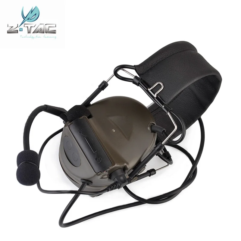 Z-tactical softair-auriculares Pelto Comta II, dispositivo con cancelación de ruido, Z041(FG) con PTT Z112 y Walkie Talkie - imagen 4