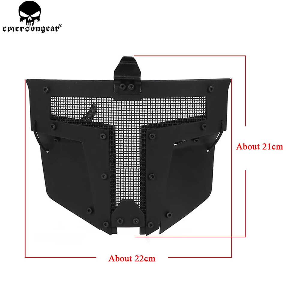 EMERSONGEAR-mascarilla táctica de hierro WARRIOR, malla protectora para exteriores, accesorios de Paintball Airsoft CS, malla de cara completa BD6649 - imagen 5