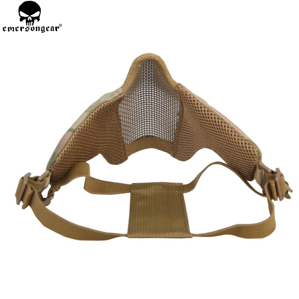 EMERSONGEAR-mascarilla táctica Airsoft, cara de Metal, red de acero, cara media inferior, caza, protección CS, máscara de fiesta de Paintball EM6644 - imagen 4