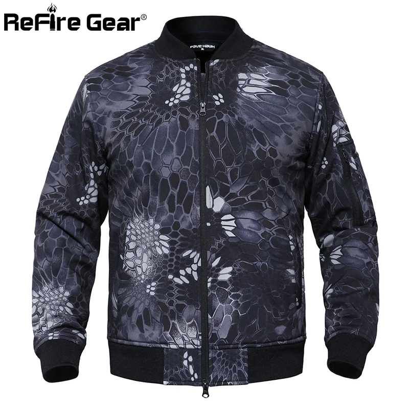 ReFire Gear-chaqueta táctica MA1 impermeable para hombre, forro polar cálido, militar, de camuflaje, de invierno - imagen 3