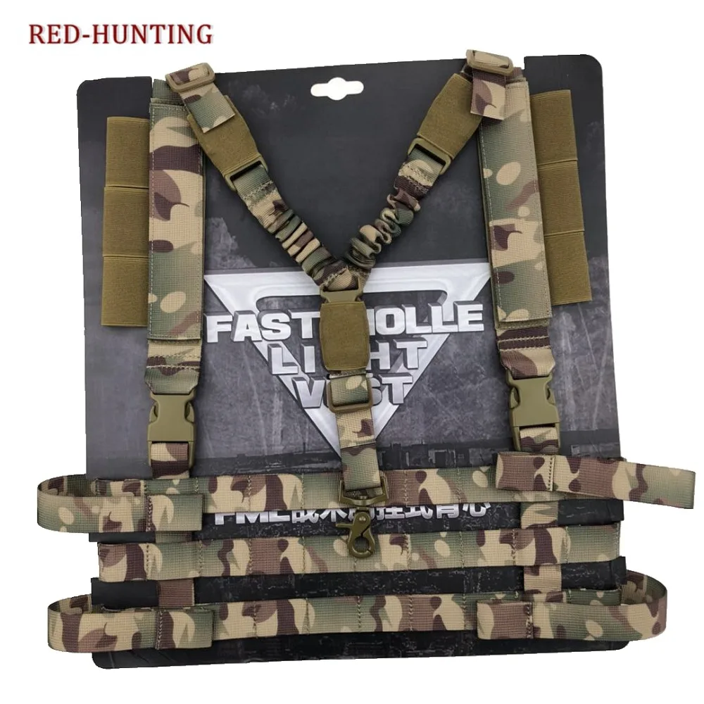 Nuevo sistema MOLLE de combate militar Airsoft, aparejo de pecho de perfil bajo, fácil de llevar, pistola de caza al aire libre, eslinga, soporte corporal para el pecho - imagen 5