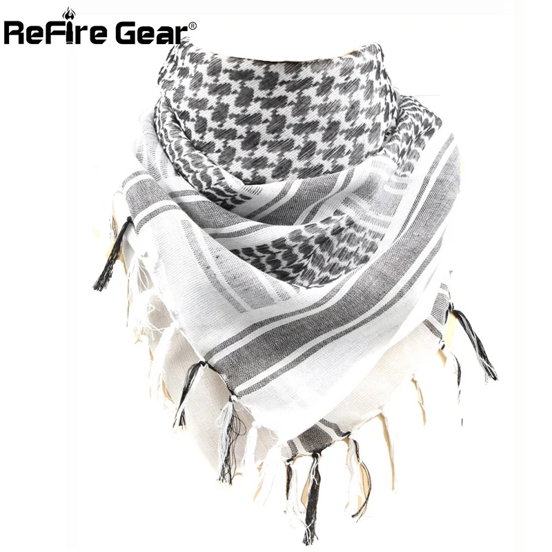Bufanda táctica militar cuadrada árabe para hombres, bufandas gruesas de combate del ejército de soldados de EE. UU., chal de Keffiyeh, velo de Paintball, bufanda árabe, 110cm - imagen 4