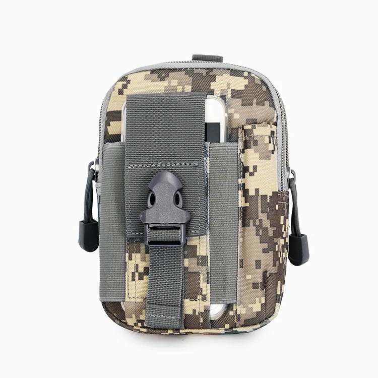 Mini riñonera táctica para exteriores para hombre, bolsa Molle de nailon, bolsa impermeable para teléfono, riñonera de ciclismo de camuflaje, bolsa Molle - imagen 3