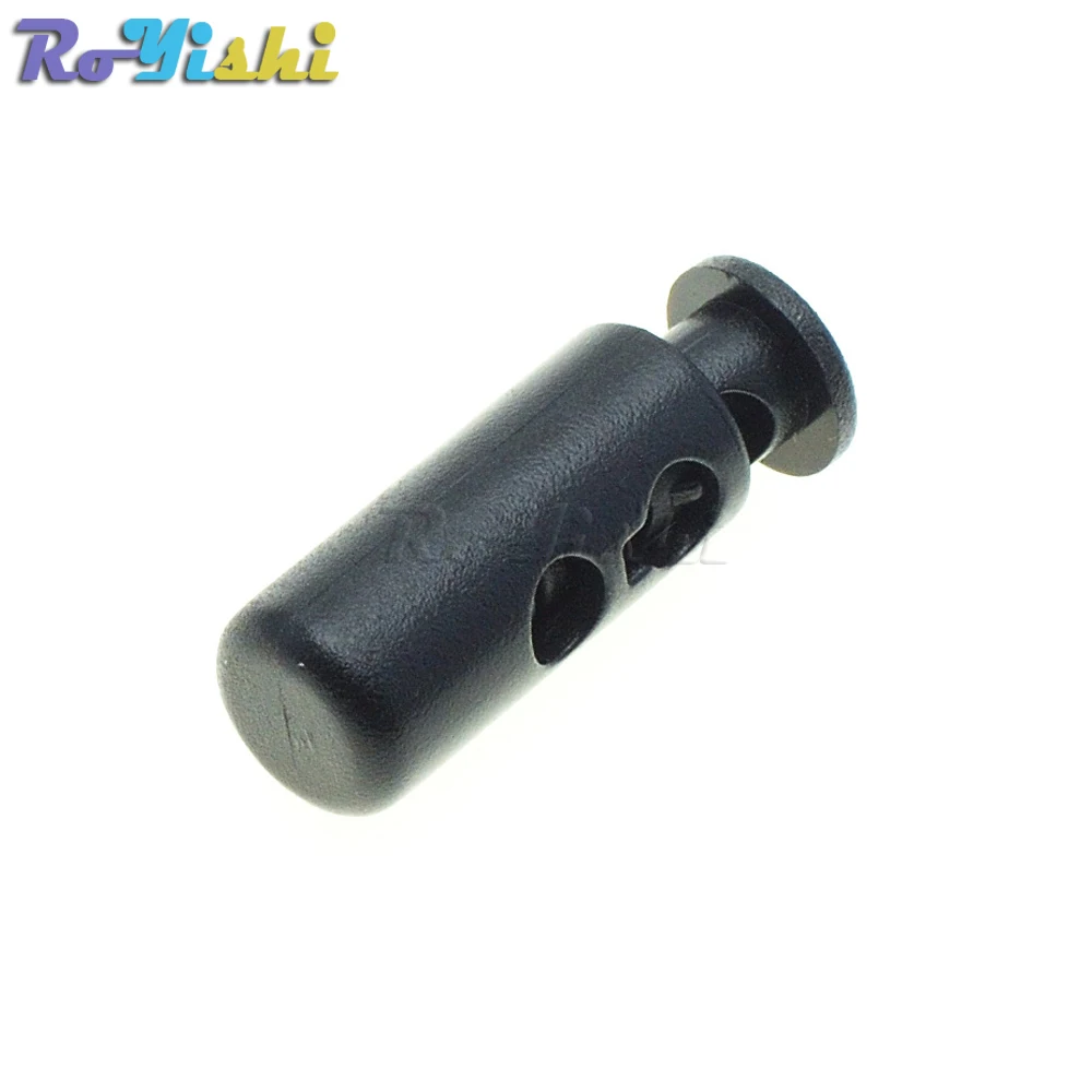 1000 unids/paquete de 2 agujeros de bloqueo de cable de plástico, cilindro, Clip de palanca, negro, tamaño: 24mm * 10mm - imagen 3