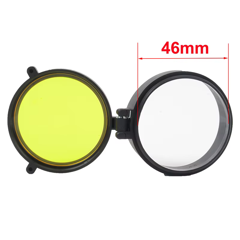 TACTIFANS mira de Rifle transparente, lente ámbar abatible hacia arriba, calibre de caza abierto, 28 tamaños, accesorios de juego del ejército Airsoft Paintball - imagen 5