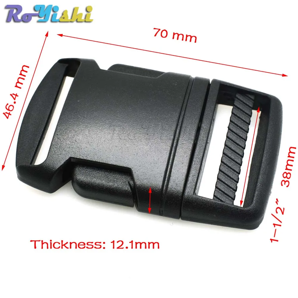 Correas de arco de plástico de 1-1/2 "(38mm) y hebilla plana para mochila, correas, cinturones, bolsas de Camping y senderismo - imagen 2