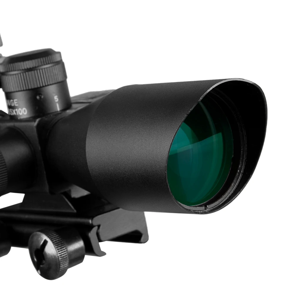 Mira telescópica para Rifle táctica R, mira telescópica iluminada para caza con láser + traje combinado de punto rojo reflejo, buena calidad, 2,5-10x40 - imagen 2