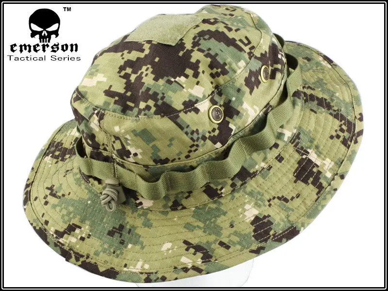 EMERSON Boonie Hat Woodland Marpat sombrero táctico antiarañazos tela de rejilla sombrero de camuflaje AOR2 gorra de caza EM8740 - imagen 3