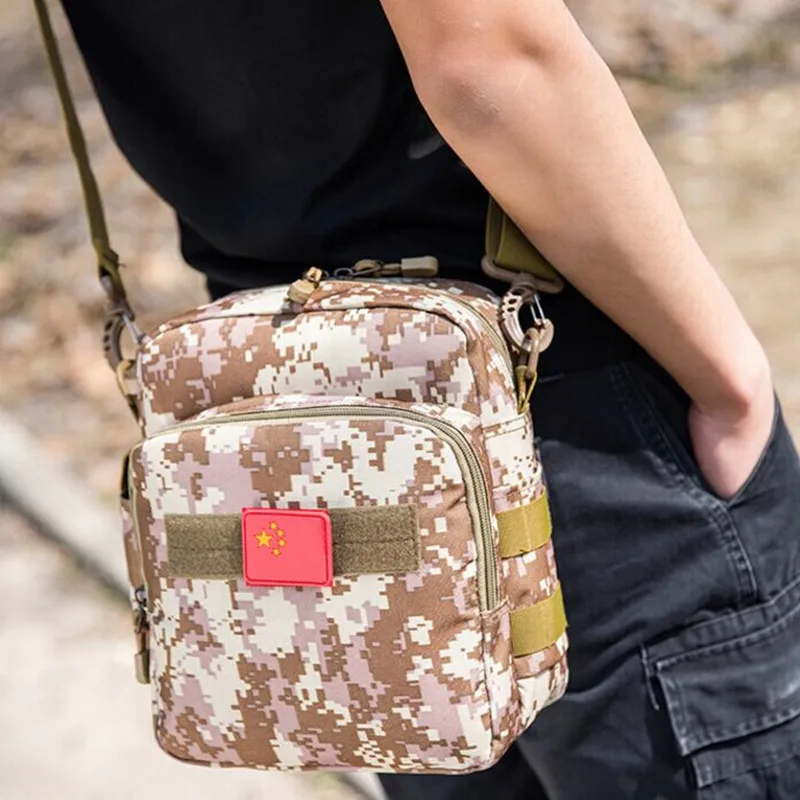 Mochila multifunción para exteriores, bolso de hombro de camuflaje para acampar, senderismo, bolsas de mensajero de nailon impermeables - imagen 3