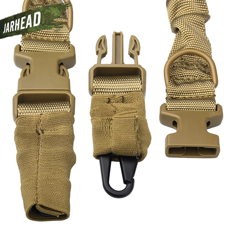 Eslinga táctica de 2 puntos para Rifle, correa acolchada ajustable de nailon, de alta resistencia, de separación rápida, Bungee - imagen 4