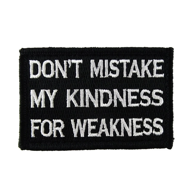 Parche bordado 3D para ropa, insignias tácticas bordadas, no confunda con mi amabilidad por la fortaleza - imagen 5