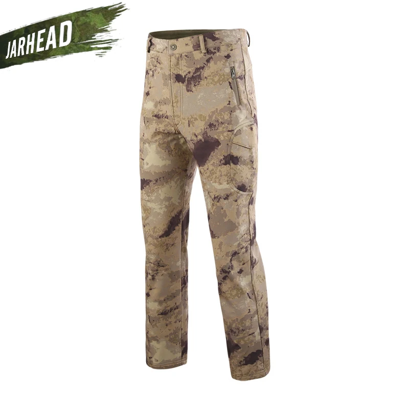 TAD-Pantalones impermeables de piel de tiburón para hombre, ropa de deporte al aire libre, escalada, CS, Camuflaje, forro polar - imagen 3