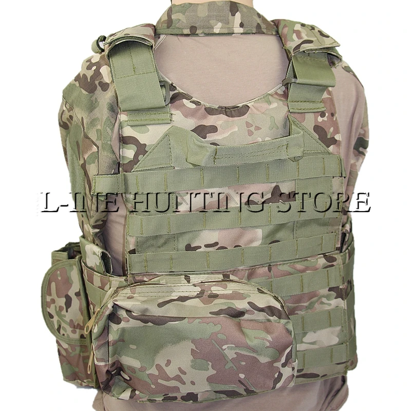 Chaleco táctico Multicam Molle, chaleco portador de placa de ataque de combate, Chaleco de alambre de acero, equipo militar de caza al aire libre, Camuflaje CP - imagen 2