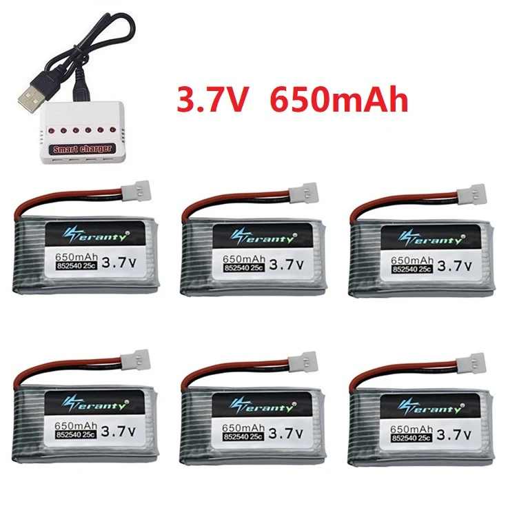 Teranty Power 3.7V 650mAh Batería con cargador USB para SYMA X5C X5C-1 X5 H5C X5SW 852540   Batería recargable para drones Lipo de 3,7 V - imagen 2