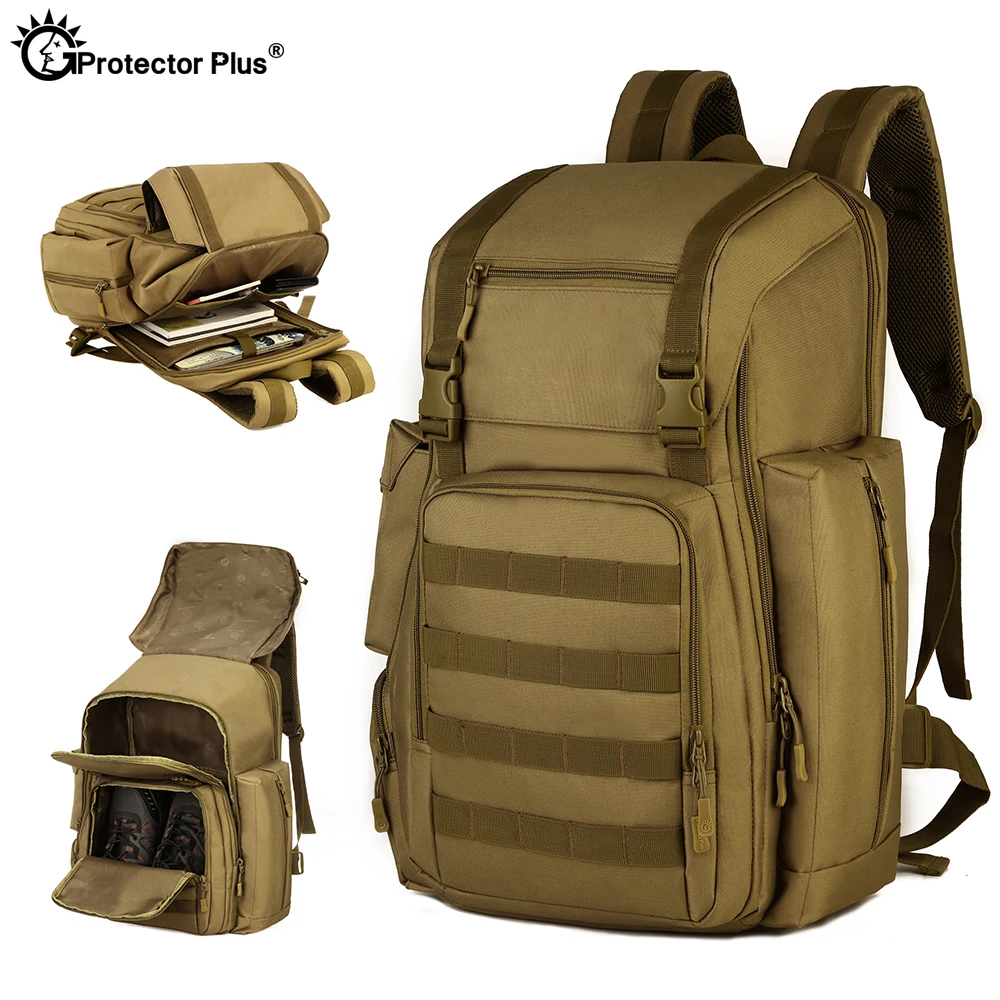 PROTECTOR PLUS Mochila táctica de caza, bolsa de ordenador de camuflaje para escalada al aire libre con almacén de zapatos, duradera, Unisex, 40L - imagen 4