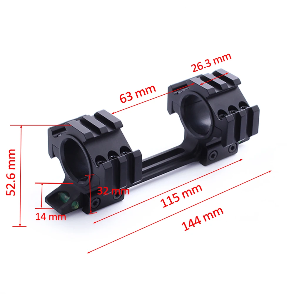 Anillos de alcance tácticos ajustables de 25,4mm/30mm, monturas de alcance con dos niveles de burbuja para riel de cola de milano de 11mm - imagen 5