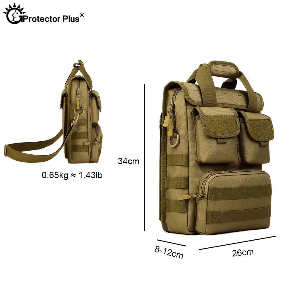 Bolso de mano táctico de camuflaje Molle, de 12 pulgadas de estilo militar bandolera para ordenador portátil, caza, Camping, senderismo y Deportes - imagen 2