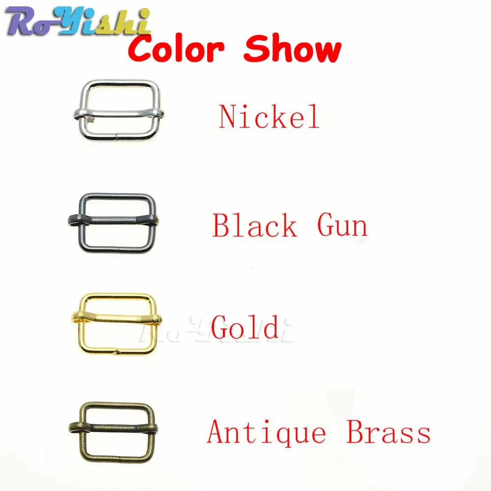 Hebillas deslizantes de Metal, pasador de rodillo formado por alambre, ajustador deslizante de correa, 1000 unids/paquete - imagen 4