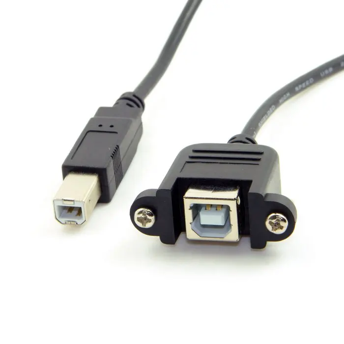 CY-Cable de extensión de disco duro con tornillos para montaje en Panel, escáner de impresora macho a hembra, USB 0,5, tipo B, 2,0 m - imagen 5