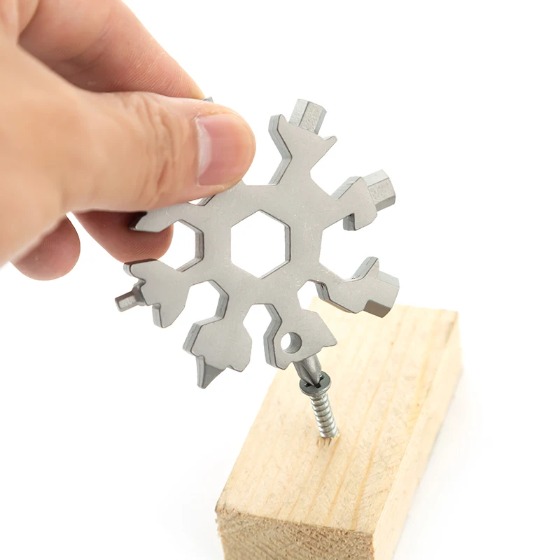 Herramienta multifunción 19 en 1 EDC, llavero, destornillador, abridor, forma de copo de nieve - imagen 3