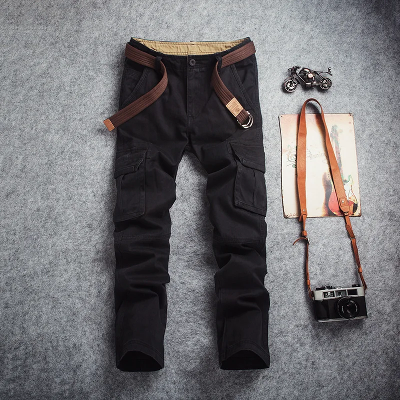 Pantalones largos y transpirables para hombre, peto holgado, con múltiples bolsillos, para exteriores, senderismo, Camping, escalada, talla grande - imagen 3