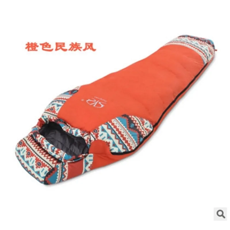Saco de dormir de plumón de ganso para mamás y adultos, saco de dormir para acampar al aire libre, primavera e invierno, impermeable, colchón, bolsa de compresión