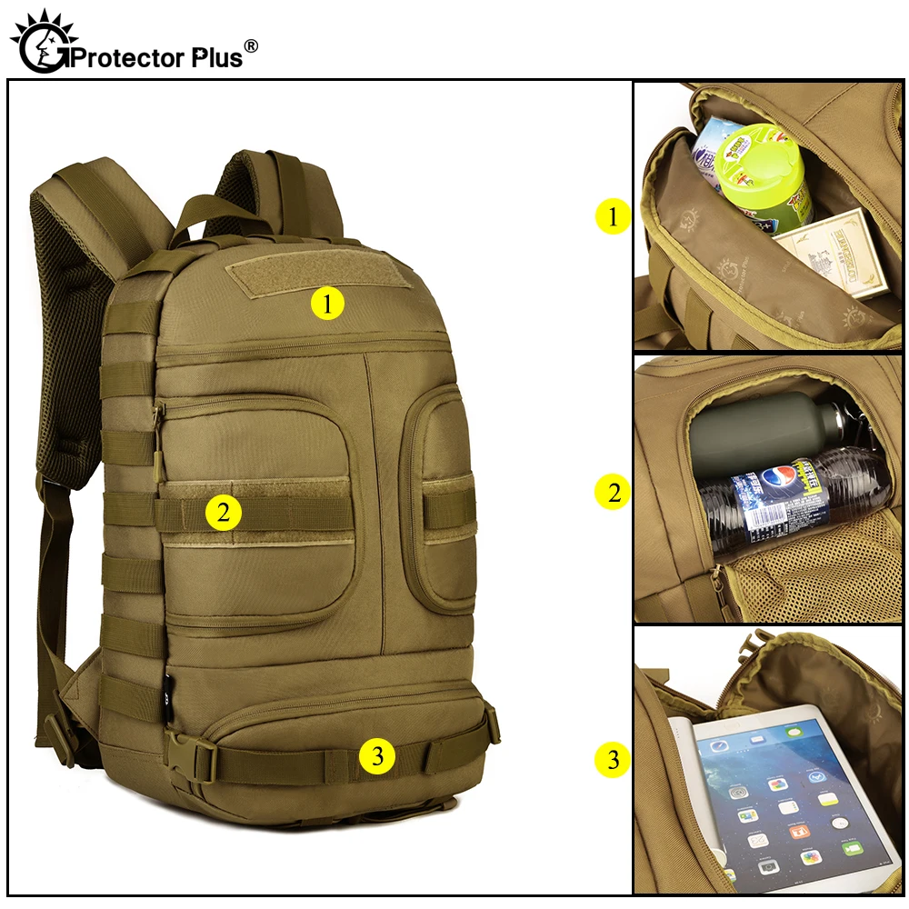 Mochila táctica de nailon para exteriores, bolsa de alta capacidad para fanáticos del ejército, duradera, para montar, montañismo, viajes, escalada, Unisex - imagen 4