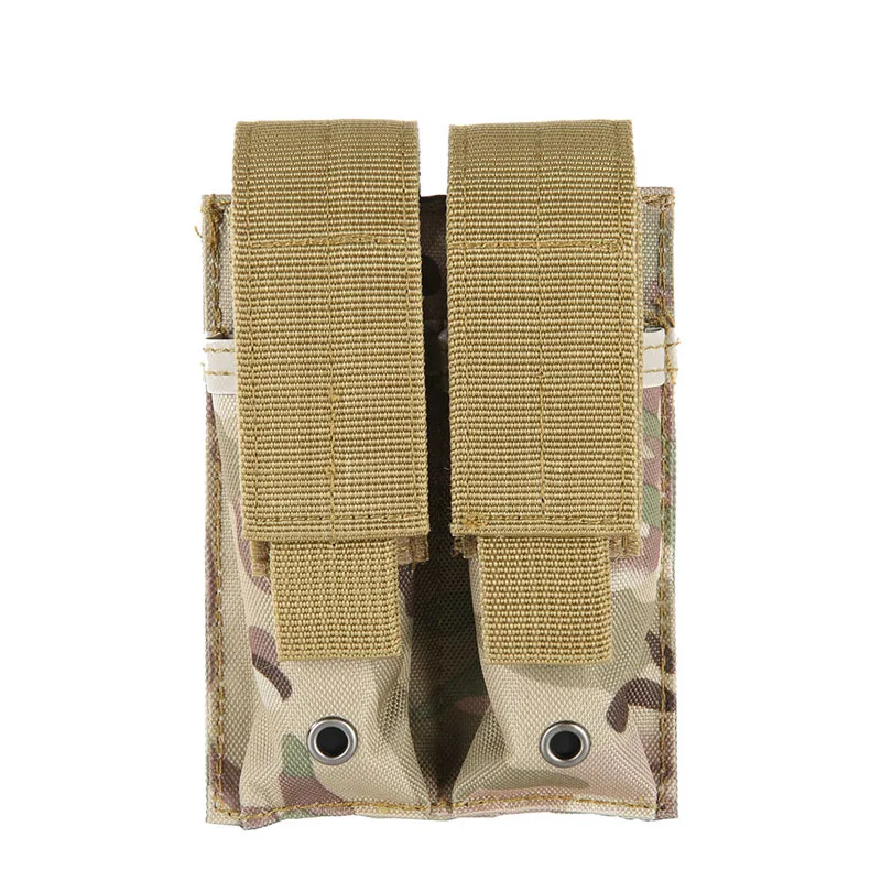 Bolsas de caza de combate al aire libre Molle de 9MM, bolsa táctica de nailon 600D para doble pistola Mag, funda para cerrar - imagen 2