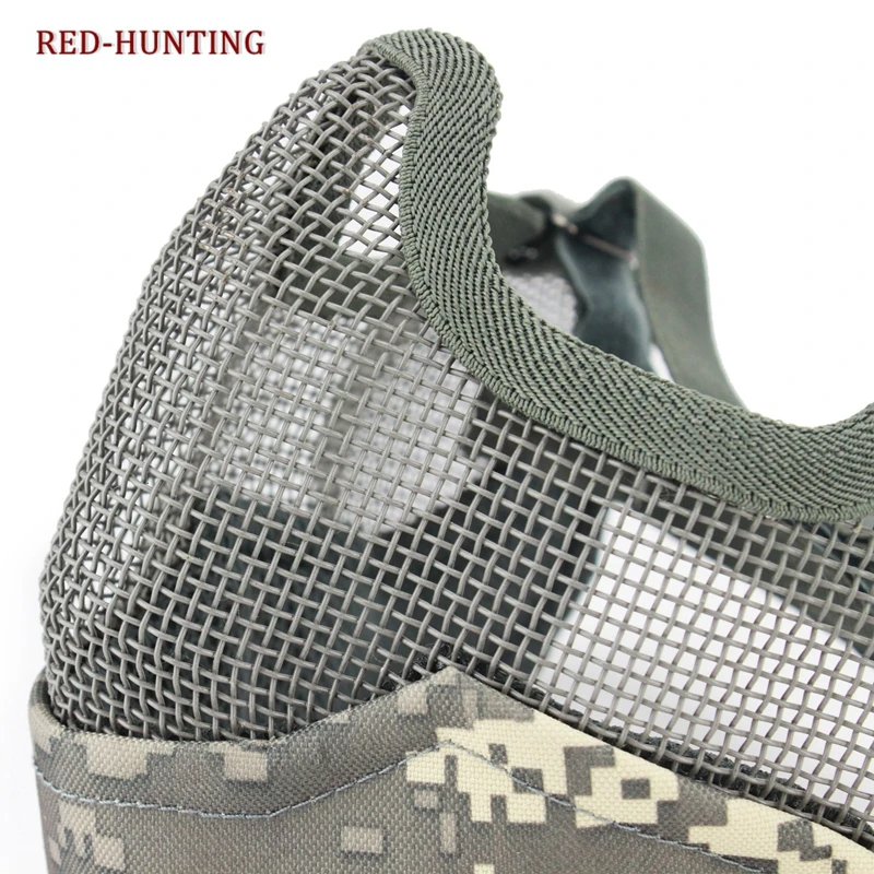 Máscara de protección de red de metal de media cara, táctica Multicam, Ejército de EE. UU., airsoft, caza militar - imagen 5