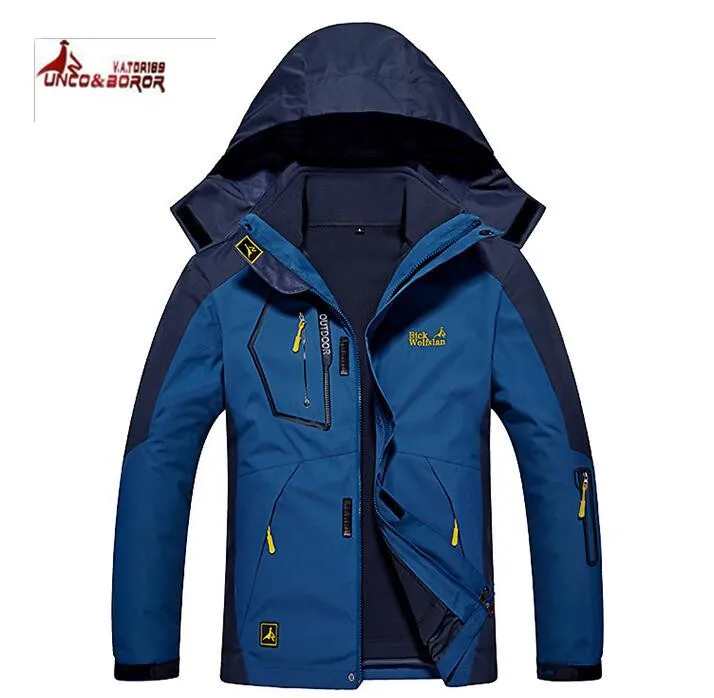 Chaquetas impermeables a prueba de viento para hombre, abrigos cálidos 2 en 1 para exteriores, Camping, escalada, senderismo, esquí, Otoño e Invierno - imagen 4