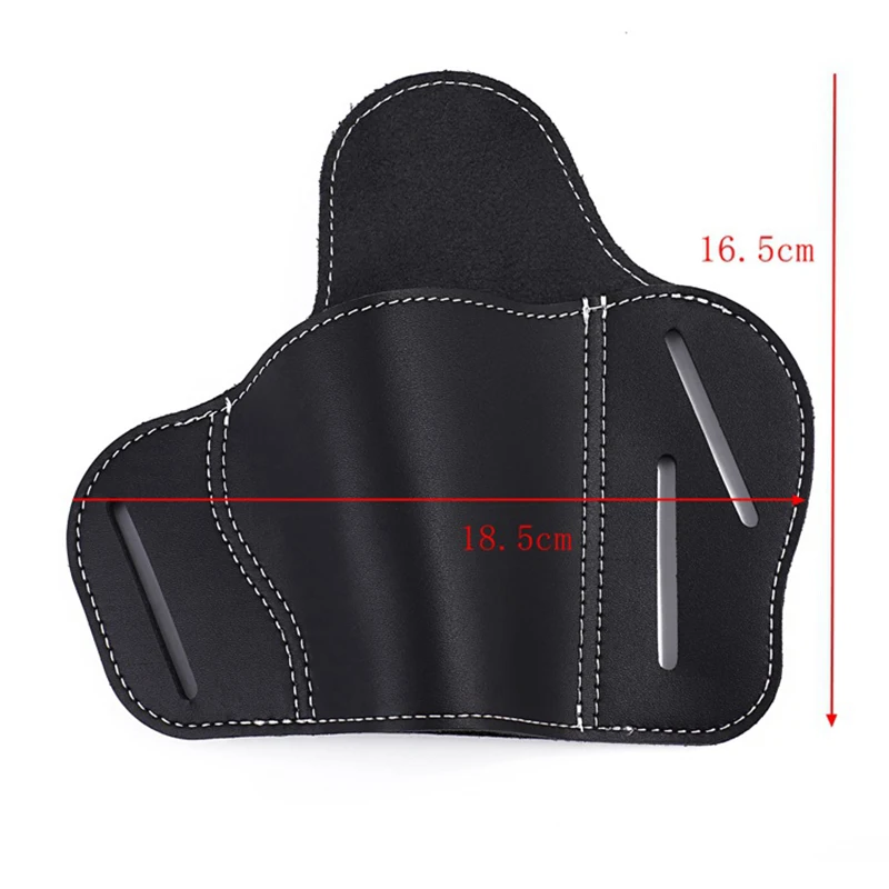 Funda para pistola táctica de mano derecha, funda para pistola con cinturón de cuero Airsoft para caza y tiro, para la mayoría de las pistolas 17 19 M9 1911 P226 - imagen 4