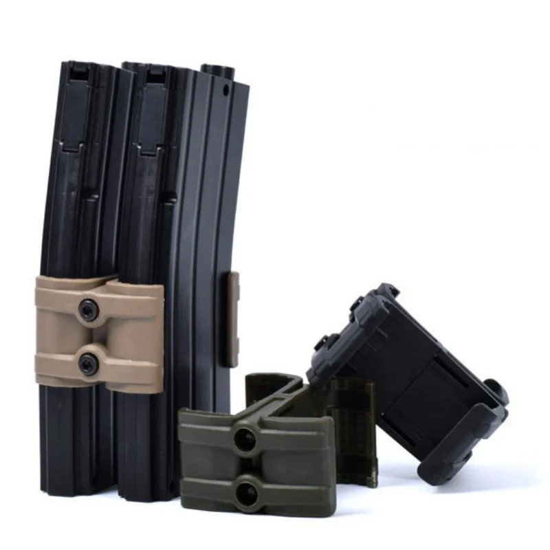 Airsoft cargador táctico conector paralelo M4 doble Mag acoplador Clip - imagen 3
