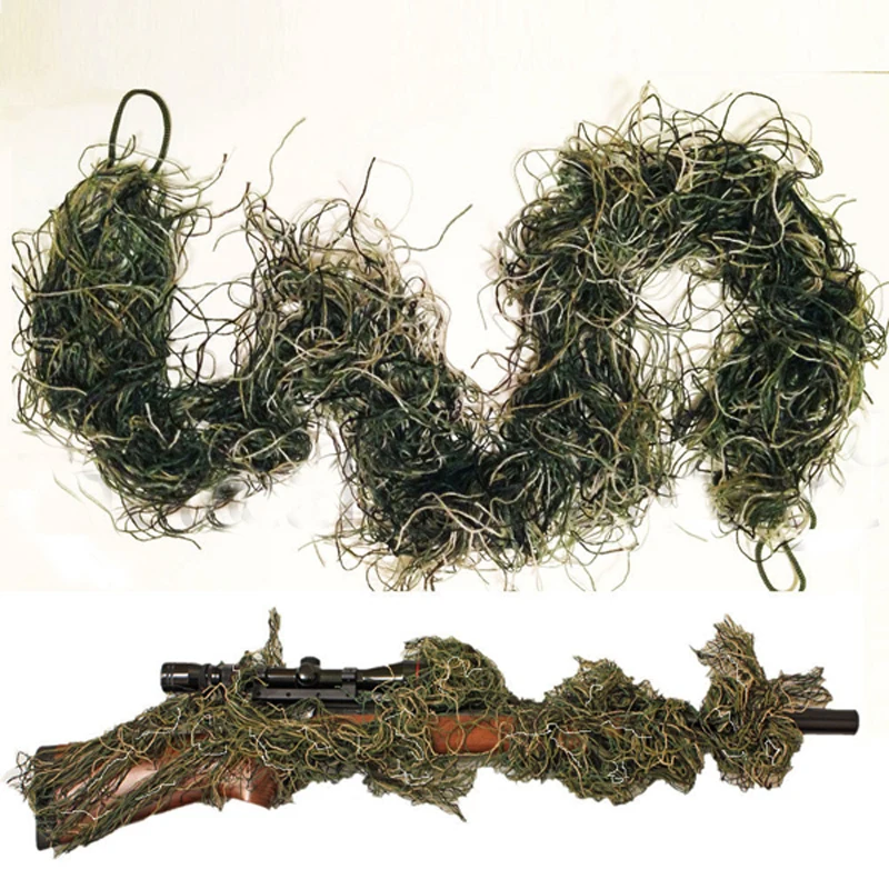 Trajes Ghillie con diseño de hierba verde desierto, envoltura elástica para caza, cubierta de camuflaje para caza en la jungla al aire libre, accesorio de ropa - imagen 5