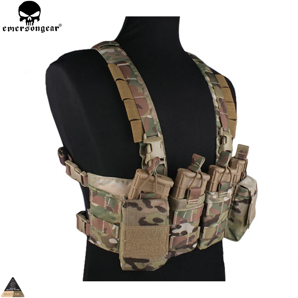 Emersongear-Chaleco de fácil aparejo para el pecho, chaleco táctico de combate, Recon con bolsa para revistas, Airsoft, caza, Paintball, Multicam, EM7450 - imagen 3